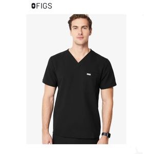 FIGS "Leon two pocket" Scrub Top - Black